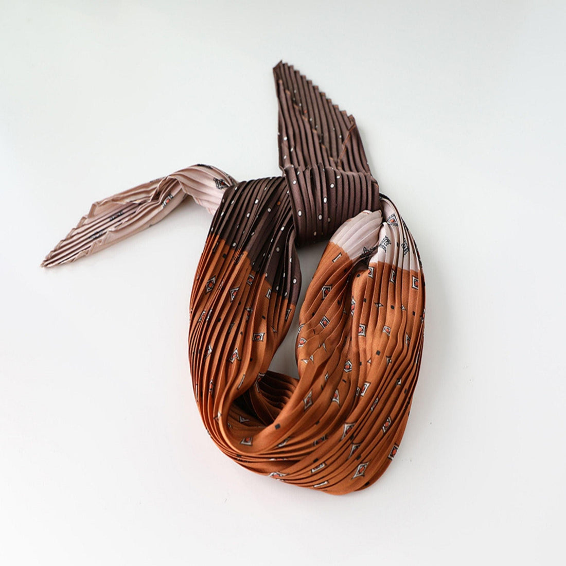 Pleated Scarfs for Women/Diamond-shaped scarf/Silk Hair Scarf/Bandana Headband/Bag Accessory/Head Scarf/Gifts for her/Dark vintage pleated