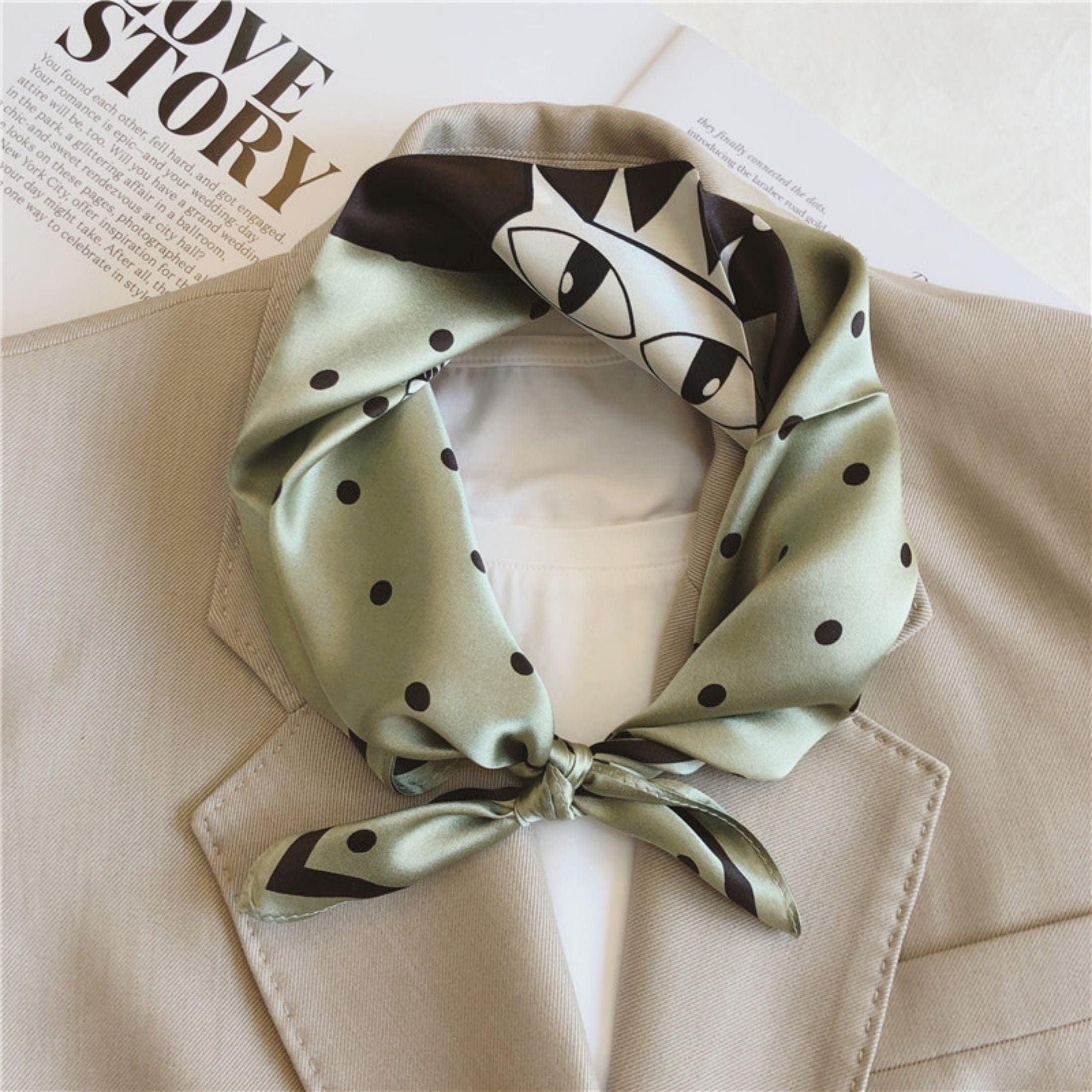 かわいい猫 100% マルベリーシルクスカーフ/シルクヘッドスカーフ/シルクヘアスカーフ/シルクネックスカーフ/母の日ギフト/バッグアクセサリー/彼女へのギフト