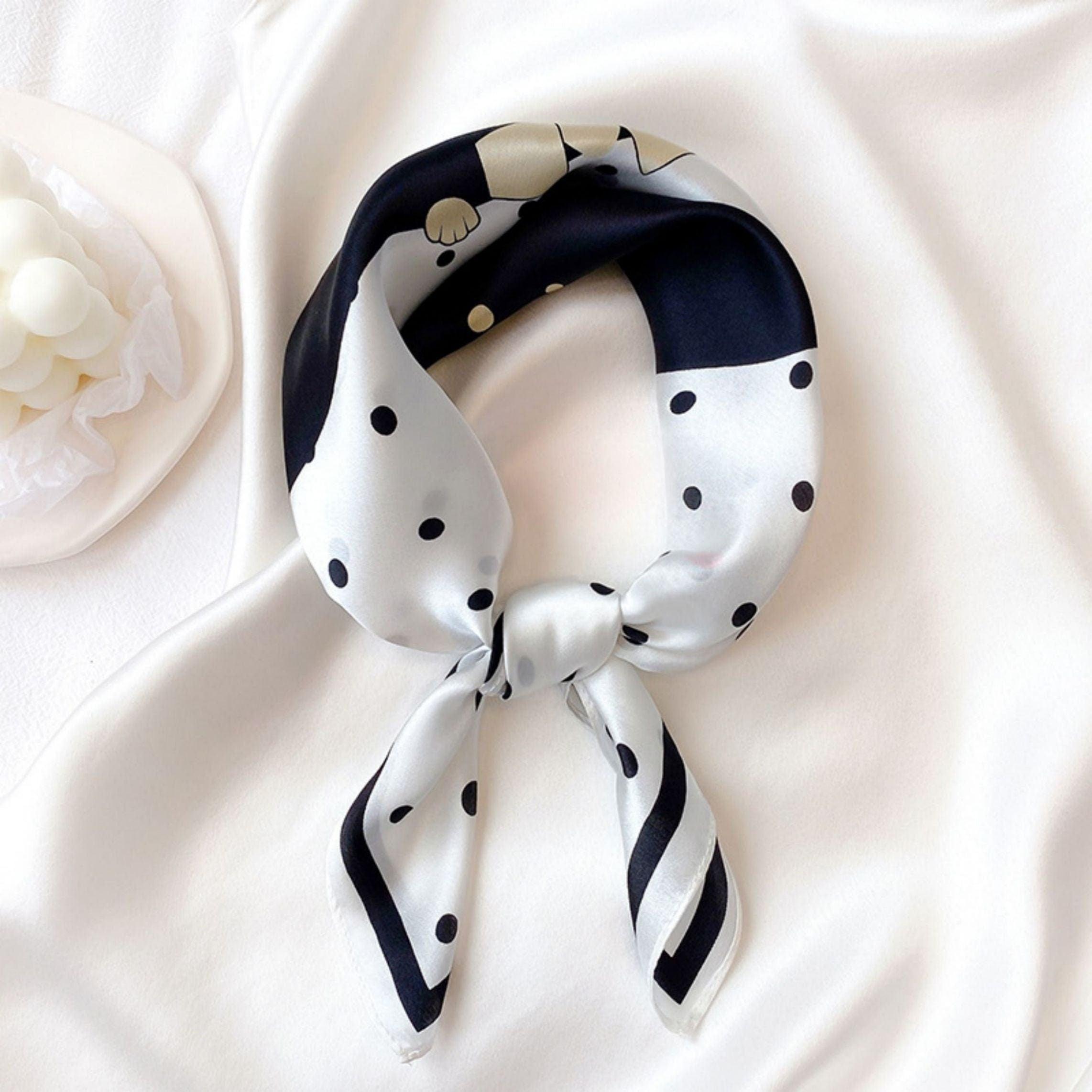 かわいい猫 100% マルベリーシルクスカーフ/シルクヘッドスカーフ/シルクヘアスカーフ/シルクネックスカーフ/母の日ギフト/バッグアクセサリー/彼女へのギフト