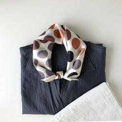 Caramel Polka Dots 100% mulberry Silk Scarf/Silk head scarf/Silk hair scarf/Silk neck scarf/Mother's Day Gifts/Bag Accessory/Gift for her