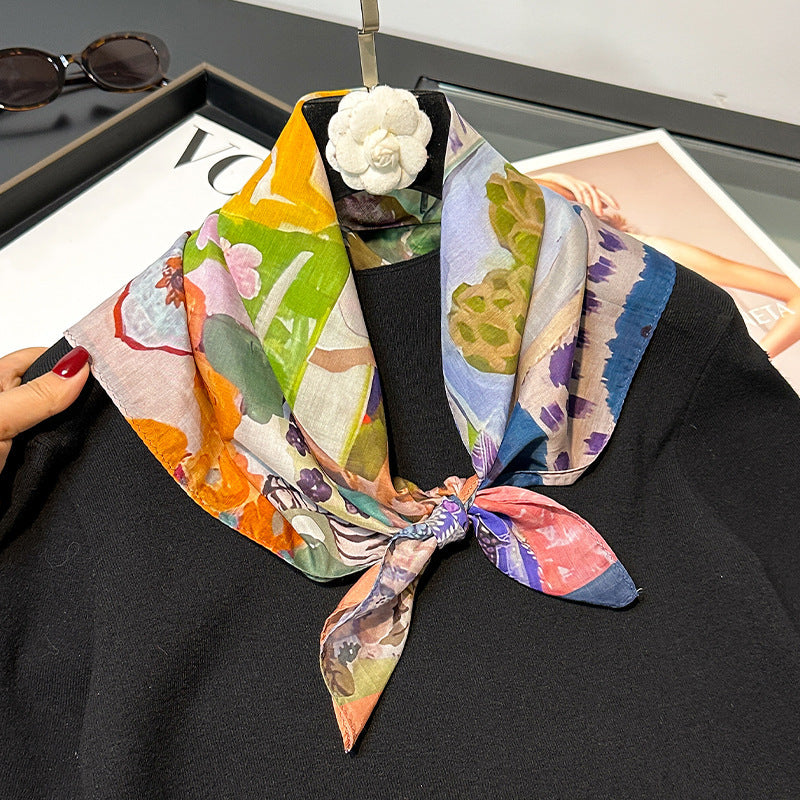 Atelier Still Life Silk Cotton Scarf 70cm – Art-Inspired Giftable Scarf