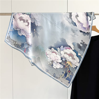 Caramel Paisley – 100% Silk Crepe de Chine Scarf 90cm