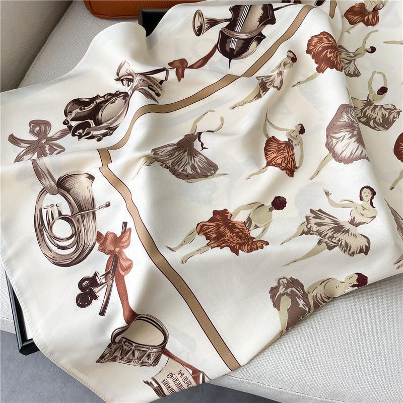 Weißer eleganter großer quadratischer Schal/Seidentwill-Satin/9090 cm/Seidenschal/Seidenbandana/Großer Satinschal/Geschenk für Sie/Muttertagsgeschenke