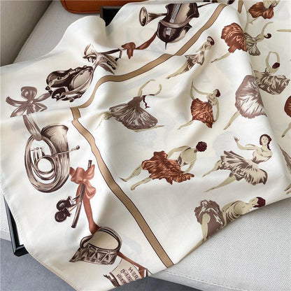 Weißer eleganter großer quadratischer Schal/Seidentwill-Satin/9090 cm/Seidenschal/Seidenbandana/Großer Satinschal/Geschenk für Sie/Muttertagsgeschenke