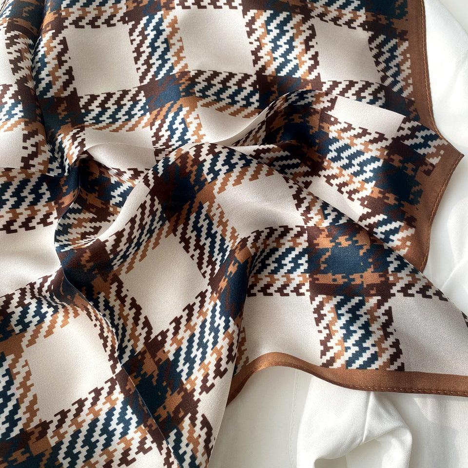 Schottischer Karierter Seidenschal/100 % Maulbeerseidenschal/Seidenkopfschal/Seidenhaarschal/Seidenhalstuch/Seidenbandana/Taschenaccessoire/Geschenk für Sie