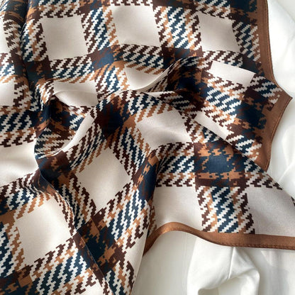 Schottischer Karierter Seidenschal/100 % Maulbeerseidenschal/Seidenkopfschal/Seidenhaarschal/Seidenhalstuch/Seidenbandana/Taschenaccessoire/Geschenk für Sie