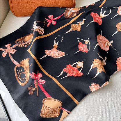 Weißer eleganter großer quadratischer Schal/Seidentwill-Satin/9090 cm/Seidenschal/Seidenbandana/Großer Satinschal/Geschenk für Sie/Muttertagsgeschenke