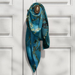 Van Gogh Inspired Long Scarf - 180cm x 70cm, Double-Layer Twill Polyester, Versatile Gift for All Seasons