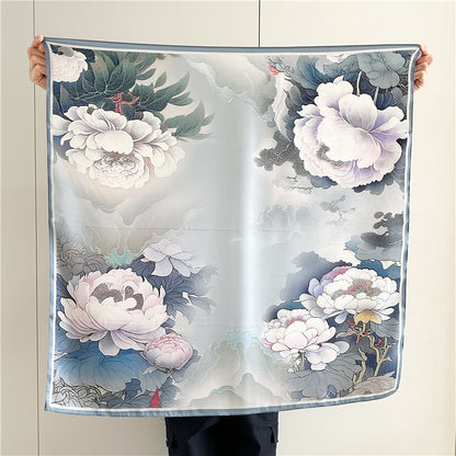 Caramel Paisley – 100% Silk Crepe de Chine Scarf 90cm