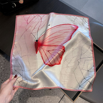 Butterfly Whisper 100% Silk Scarf 53cm – Elegant Giftable Accessory