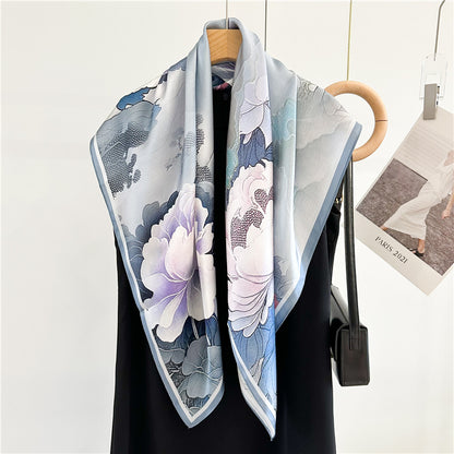 Caramel Paisley – 100% Silk Crepe de Chine Scarf 90cm