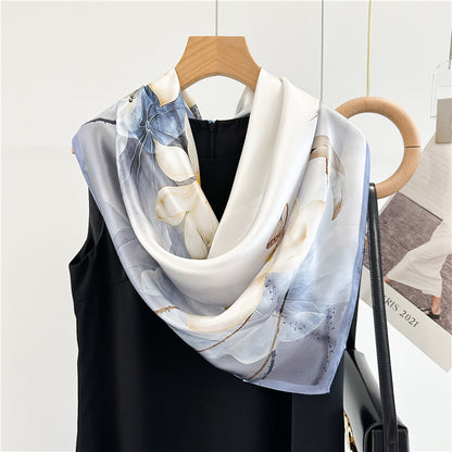 Lotus Whisper – 100% Silk Crepe de Chine Scarf 90cm