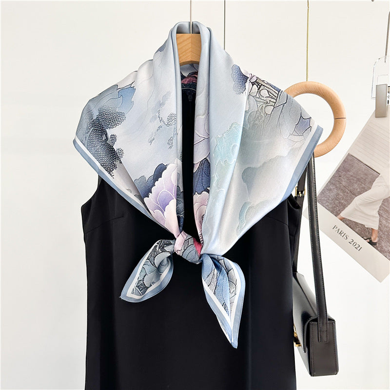 Caramel Paisley – 100% Silk Crepe de Chine Scarf 90cm