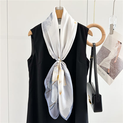 Lotus Whisper – 100% Silk Crepe de Chine Scarf 90cm