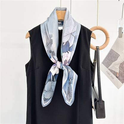 Caramel Paisley – 100% Silk Crepe de Chine Scarf 90cm