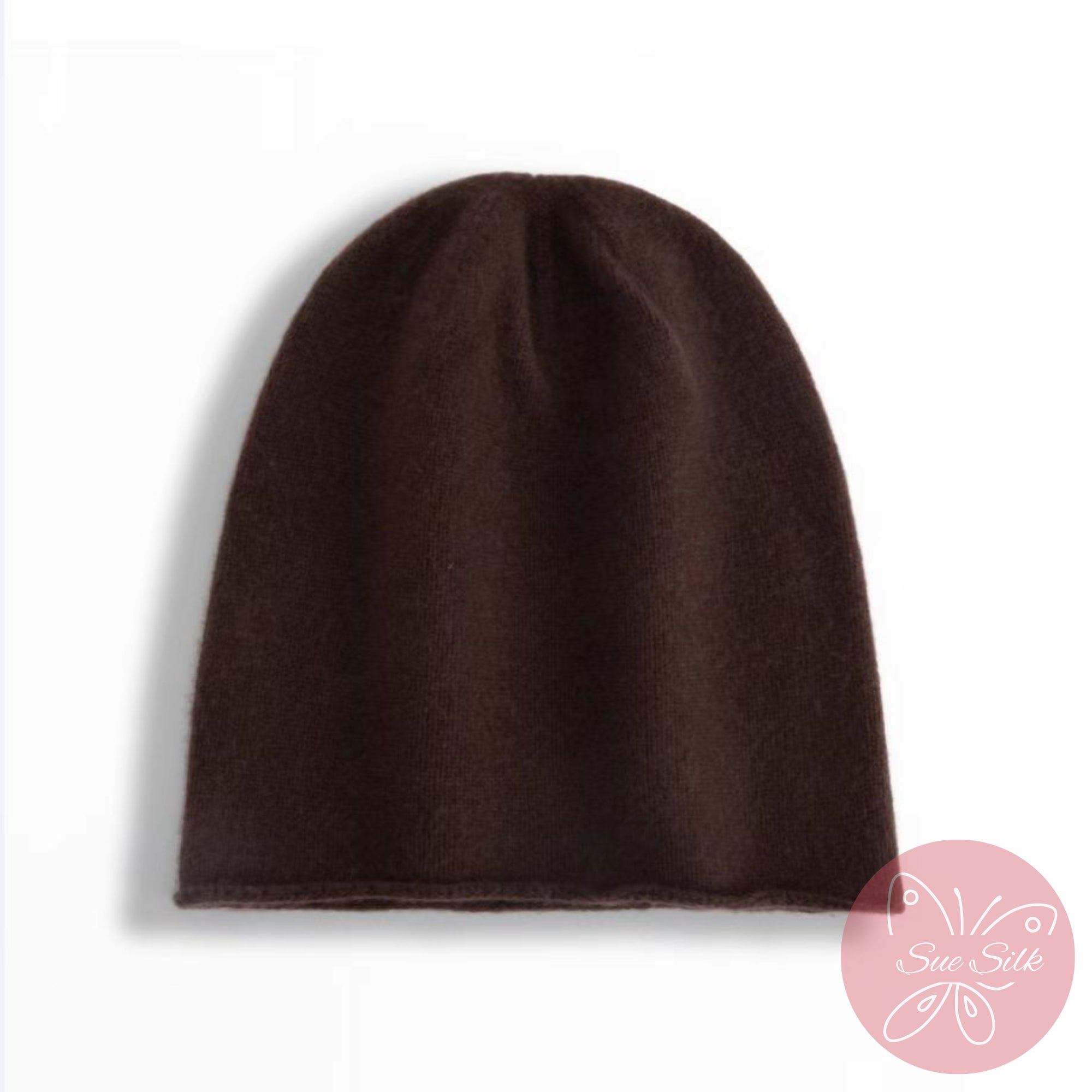 100% Pure Cashmere Knit Beanie – Soft Slouchy Everyday Hat