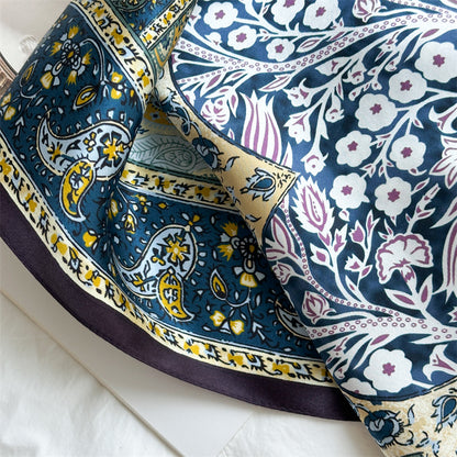 Classic Paisley – 100% Silk Crepe de Chine Scarf (90×90 cm)
