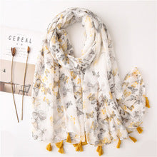 Exotic ethnic style wear accessories travel shawl cotton and linen feel Bali yarn scarf color matching geometric fringed  scarf