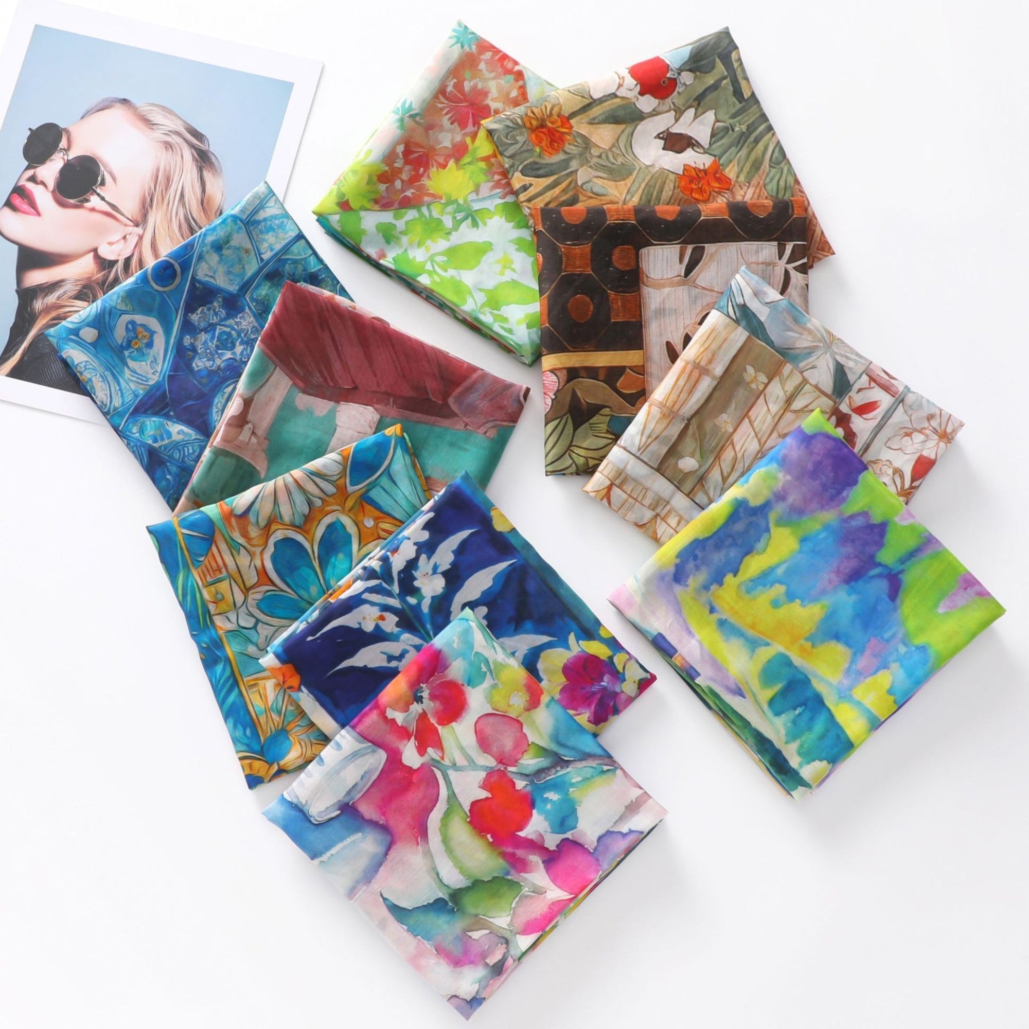 Artisan Palette Silk Cotton Scarf 70cm – Painterly Giftable Scarf for Summer