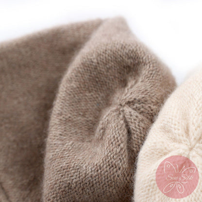 100% Pure Cashmere Knit Bucket Hat – Soft Slouchy Fit, Minimal Everyday Style