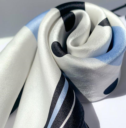 Printed Polka Dots 100% mulberry Silk Scarf/Silk head scarf/Silk hair scarf/Silk neck scarf/Mother&
