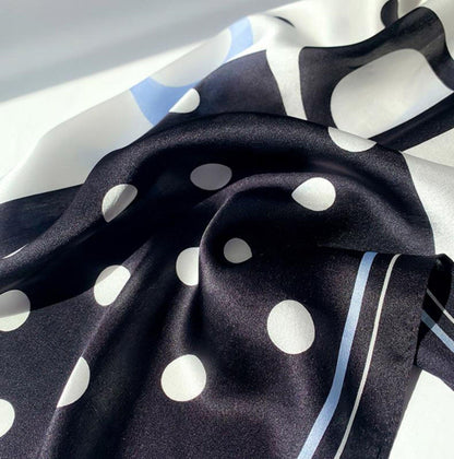 Printed Polka Dots 100% mulberry Silk Scarf/Silk head scarf/Silk hair scarf/Silk neck scarf/Mother&