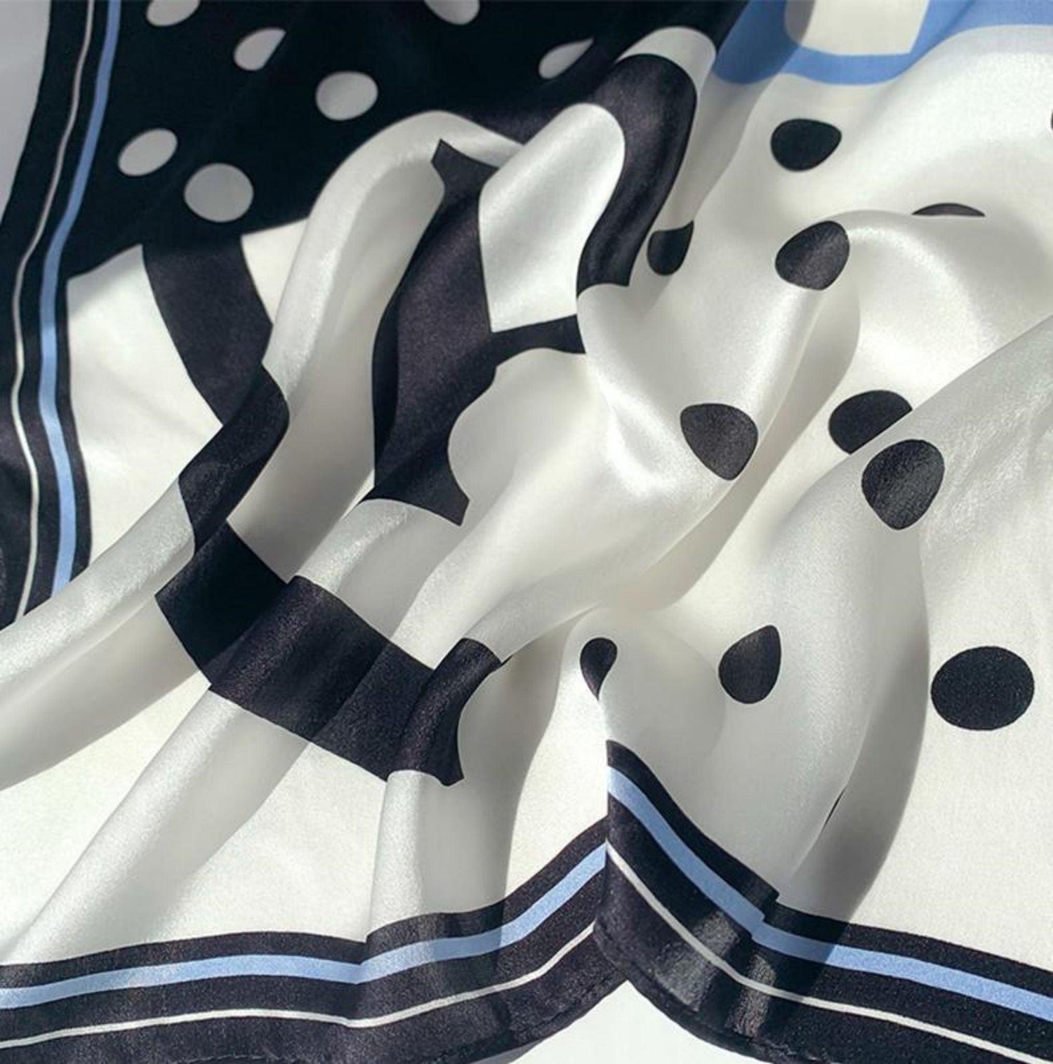 Printed Polka Dots 100% mulberry Silk Scarf/Silk head scarf/Silk hair scarf/Silk neck scarf/Mother&