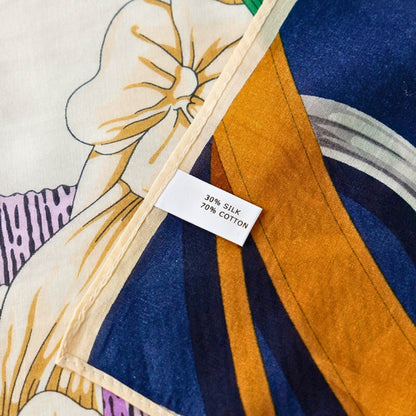 Giftable Silk Cotton Scarf 70cm – Light Floral Print Bandana