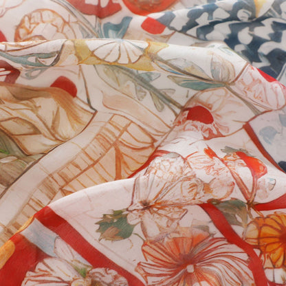 Artisan Palette Silk Cotton Scarf 70cm – Painterly Giftable Scarf for Summer