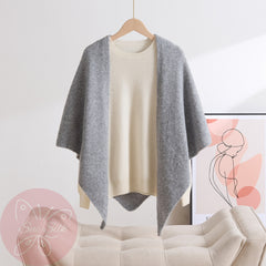 Sparkle Wool Triangle Shawl 73×193cm – 100% Lambswool Winter Wrap