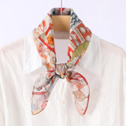 Artisan Palette Silk Cotton Scarf 70cm – Painterly Giftable Scarf for Summer