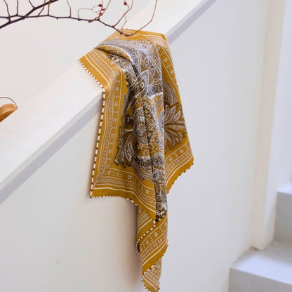 Giftable Classic Navy Paisley Silk Bandana – 53cm Pure Mulberry Silk Twill