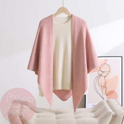 Sparkle Wool Triangle Shawl 73×193cm – 100% Lambswool Winter Wrap