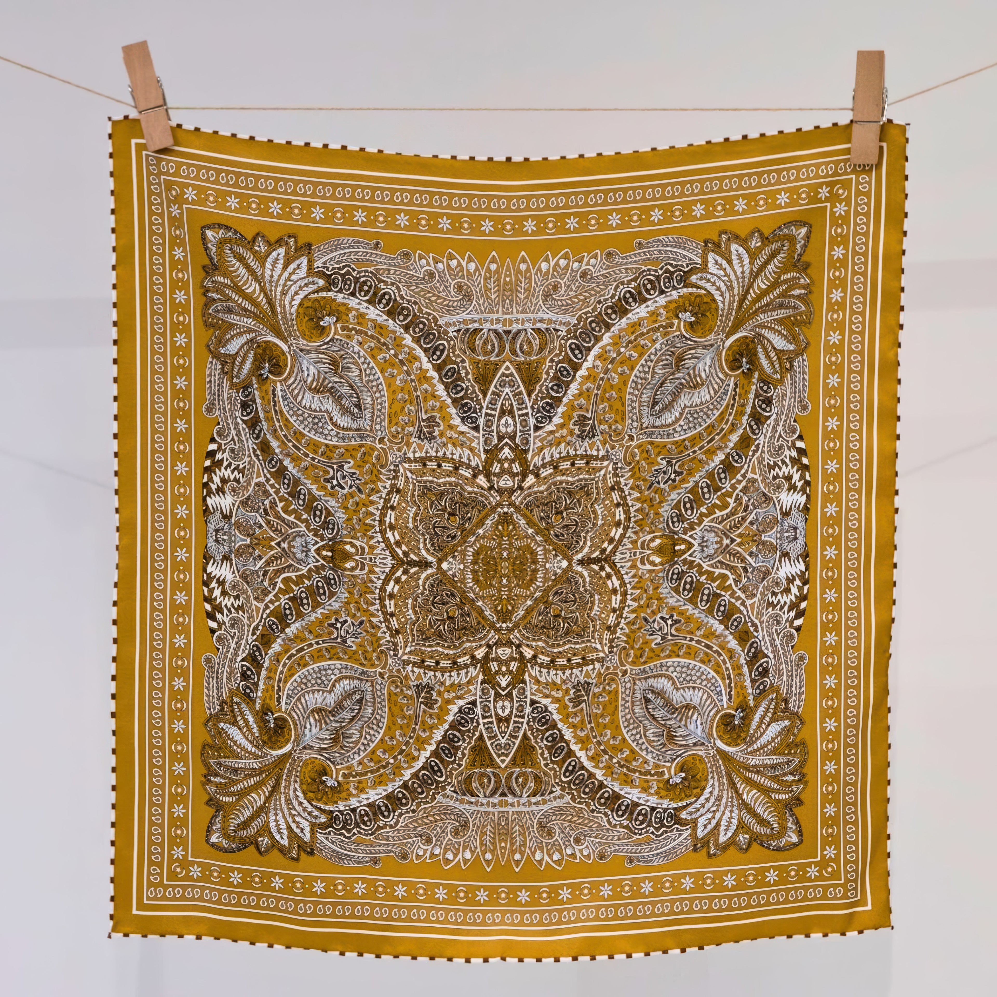 Giftable Classic Navy Paisley Silk Bandana – 53cm Pure Mulberry Silk Twill