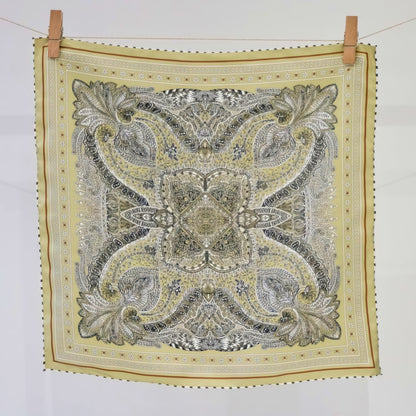 Giftable Classic Navy Paisley Silk Bandana – 53cm Pure Mulberry Silk Twill