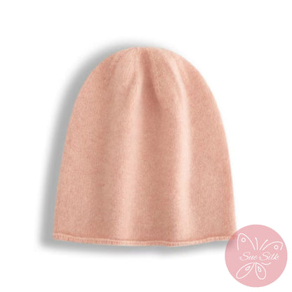 100% Pure Cashmere Knit Beanie – Soft Slouchy Everyday Hat