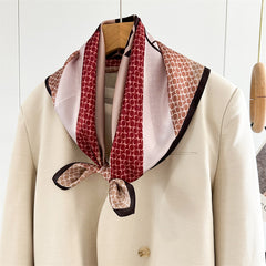 Classic 65cm Mulberry Silk Carriage Stripe Scarf – Double Crepe Square Shawl for Spring & Summer Elegance