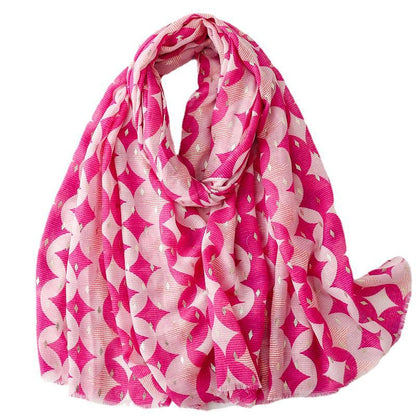 Autumn and winter cotton and linen feel scarf bronzing wealth geometric burr  scarf warm shawl