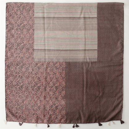 Exotic ethnic style wear accessories travel shawl cotton and linen feel Bali yarn scarf color matching geometric fringed  scarf