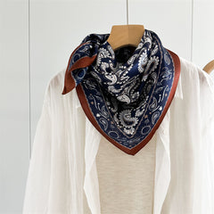 Double Crepe Silk Paisley Design Scarf 65cm Mulberry Silk Spring Summer Fashion Shawl