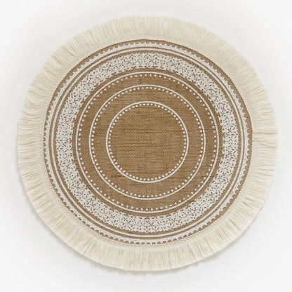 Bohemian Woven Fringe Coaster, Jute Ins-Style Placemat, Cotton Linen Heat-Resistant Table Mat, Home Gift