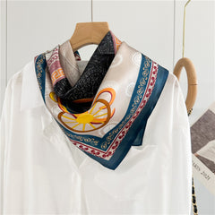 26'' Classic Carriage & Paisley Mulberry Silk Scarf – Timeless Women’s Square Shawl with Heritage-Inspired Design