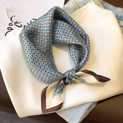 Blue Polka Dot 100% mulberry Silk Scarf/Silk head scarf/Silk hair scarf/Silk neck scarf/Mother's Day Gifts/Bag Accessory/Gift for her