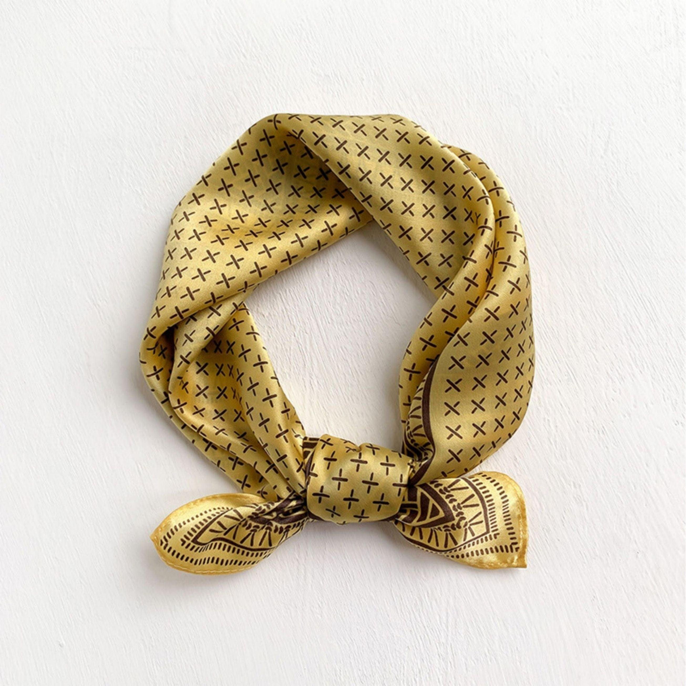 Schal aus 100 % Maulbeerseide im Vintage-Stil/Kopftuch aus Seide/Haarschal aus Seide/Halstuch aus Seide/Muttertagsgeschenke/Taschenaccessoire/Geschenk für Sie