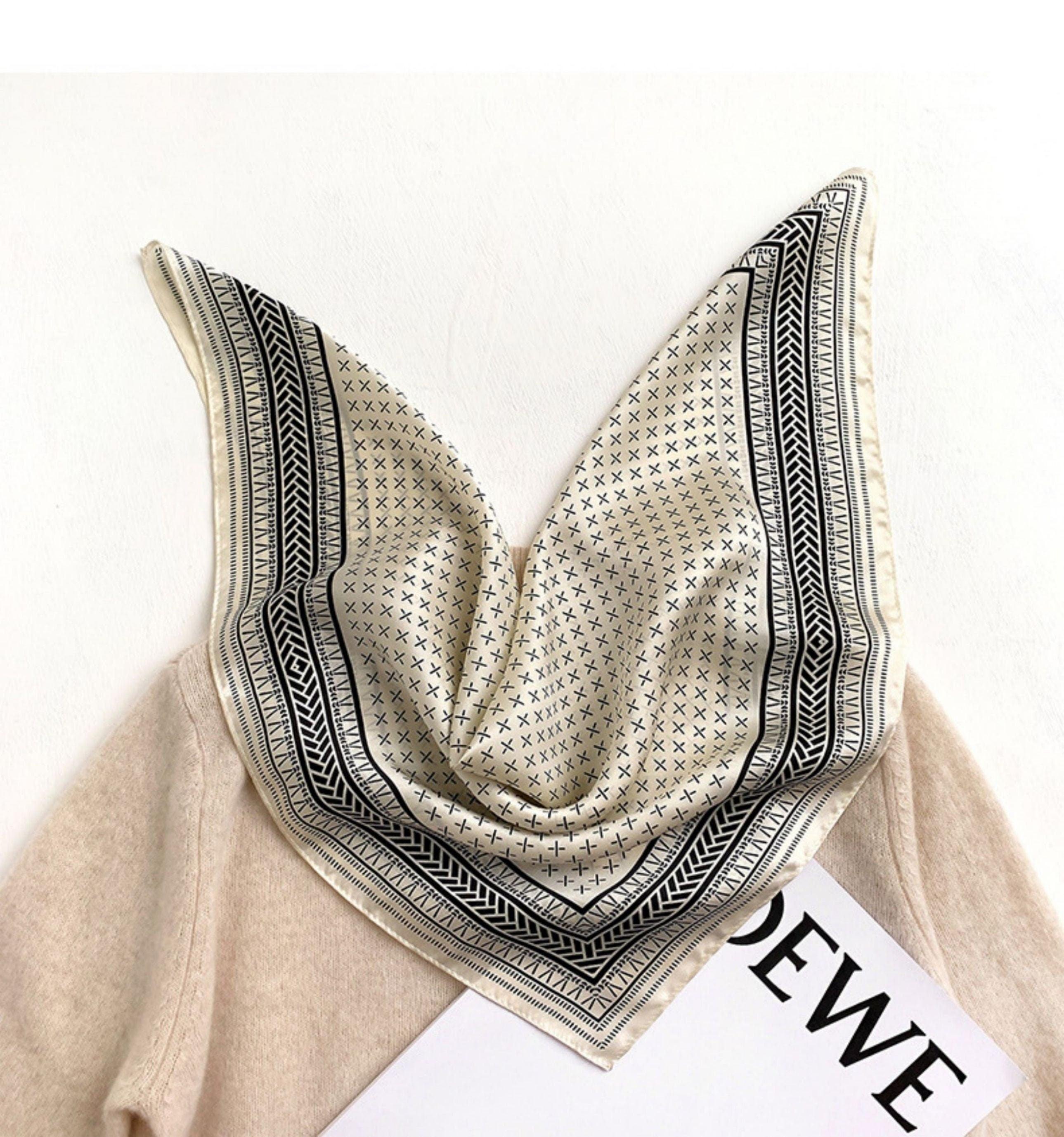 Schal aus 100 % Maulbeerseide im Vintage-Stil/Kopftuch aus Seide/Haarschal aus Seide/Halstuch aus Seide/Muttertagsgeschenke/Taschenaccessoire/Geschenk für Sie