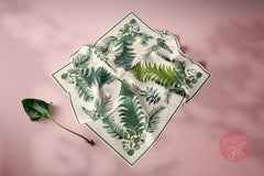 Vintage Hand-Drawn Fern Pattern Silk Scarf - Designer Original - Customizable Fabric and Size - Women's Scarf - Gift for Her