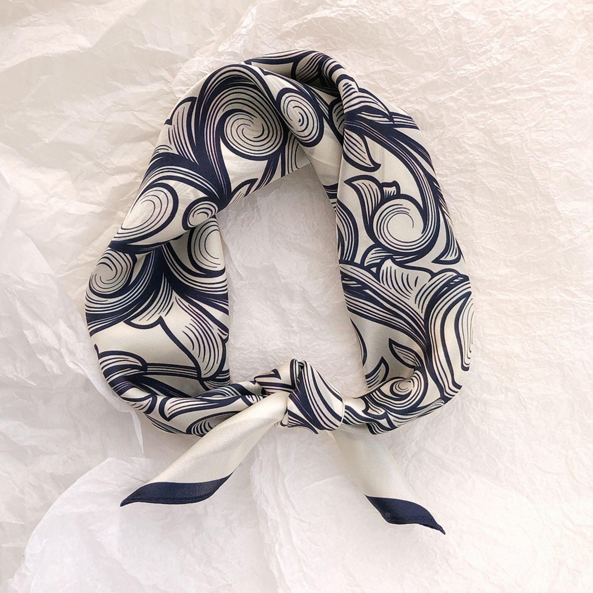 Vintage Boho Prints 100% mulberry Silk Scarf/Silk head scarf/Silk hair scarf/Silk neck scarf/Silk bandana/Bag Accessory/Gift for her