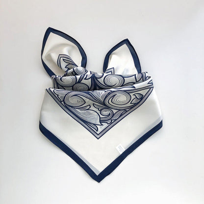Vintage Boho Prints 100% mulberry Silk Scarf/Silk head scarf/Silk hair scarf/Silk neck scarf/Silk bandana/Bag Accessory/Gift for her