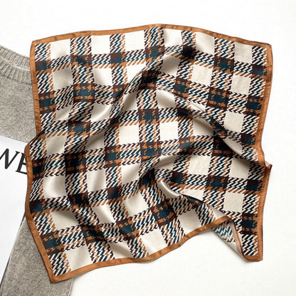 Schottischer Karierter Seidenschal/100 % Maulbeerseidenschal/Seidenkopfschal/Seidenhaarschal/Seidenhalstuch/Seidenbandana/Taschenaccessoire/Geschenk für Sie