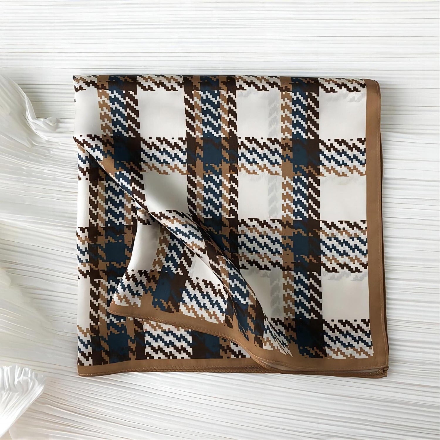 Schottischer Karierter Seidenschal/100 % Maulbeerseidenschal/Seidenkopfschal/Seidenhaarschal/Seidenhalstuch/Seidenbandana/Taschenaccessoire/Geschenk für Sie